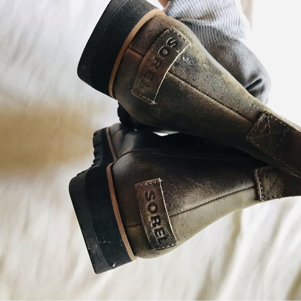 Sorel Gray Leather Ankle Boots - Picture 9 of 14